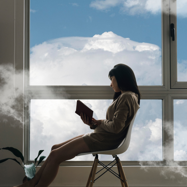 Grande fenêtre laissant entrer une abondante lumière naturelle dans un espace intérieur